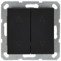 Jasmart G Черный матовый Выключатель 2-кл жалюзи, 10A 250V~ G3028PB фото