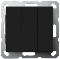 Jasmart G Черный матовый Выключатель 3-кл 10A 250V~ G3031PB фото