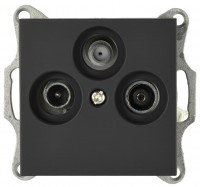 Jasmart G Черный матовый Розетка TV+FM+SAT проходная G6207PB фото