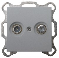 Jasmart G Алюминий Розетка TV+FM проходная G6205S фото