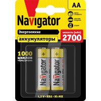 Navigator Аккумулятор 2700mAh Ni-MH размер AA 1,2B NHR-2700-HR6-BP2 94465 фото