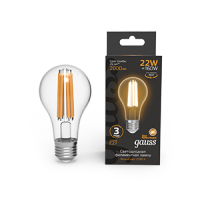 Gauss Лампа Filament А70 22W 2000lm 2700К Е27 LED 1/10/40 102902122 фото