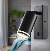 ЭРА Светильник настенный ЭРА WL19 BK GU10 MR16 IP20 черный Б0056360 фото