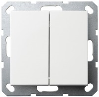 Jasmart G Белый глянцевый Выключатель 2-кл 10A 250V~ G3023W фото