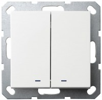 Jasmart G Белый глянцевый Выключатель 2-кл перекрестный с подсветкой 10A 250V~ G3023NW фото