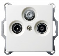 Jasmart G Белый глянцевый Розетка TV+FM+SAT оконечная G6206W фото
