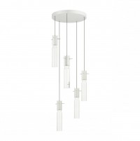 5058/25LB PENDANT ODL24 325 белый/прозрачный/металл/стекло Люстра каскадная LED 5*5W 3000K SCROW 5058/25LB фото