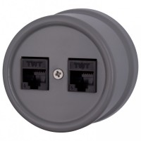 Bironi Лизетта пластик титан розетка RJ45 2-ая B1-302-26 фото