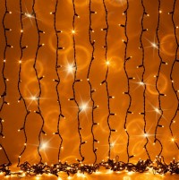 ЭРА Гирлянда ERAPS-Z светодиодная новогодняя занавес 3*2 м желтая 600 LED Б0060547 фото