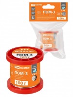 TDM Припой ПОМ-3, проволока, ГОСТ 21931-76, Ø1 мм, 100 г, катушка, инд. упак., 