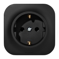 Legrand Quteo IP20 Чёрный матовый Розетка с заземлением без шторок 16А 250В винтовые зажимы накладной монтаж 782472 фото