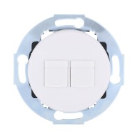 Ecoplast LK Vintage Накладка с суппортом розетки компьютерной и телефонной на 2 входа (белый) БЕЗ механизма 886204-0 фото