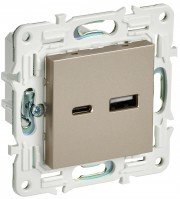 IEK SKANDY Шампань Розетка USB A+C 18Вт SK-R13Sh SK-U22-018-K37 фото