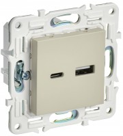 IEK SKANDY Бежевый Розетка USB A+C 3,1А SK-R14B SK-U22-D31-K10 фото