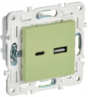 IEK SKANDY Мятный Розетка USB A+C 3,1А SK-R14G SK-U22-D31-K06 фото