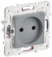 IEK SKANDY Серый Розетка б/з 10А SK-R02Gr SK-R10-10-K03 фото