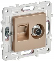 IEK SKANDY Песочный Розетка двойная TV+RJ45 кат.5E SK-A14Sa SK-AK20-1-K98 фото