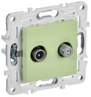 IEK SKANDY Мятный Розетка двойная TV+SAT SK-A13G SK-AF20-O-K06 фото