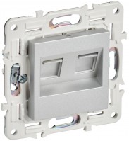 IEK SKANDY Серебряный Розетка компьютерная двойная RJ45 кат.5E SK-K03S SK-K20-1-K23 фото