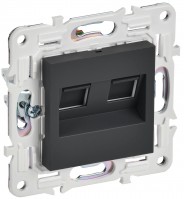 IEK SKANDY Графит Розетка компьютерная двойная RJ45 кат.6 SK-K04G SK-K20-2-K53 фото
