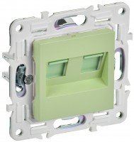 IEK SKANDY Мятный Розетка компьютерная двойная RJ45 кат.6 SK-K04G SK-K20-2-K06 фото