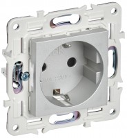 IEK SKANDY Серебряный Розетка с/з с защитными шторками 16А SK-R04S SK-R14-16-K23 фото