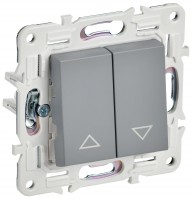 IEK SKANDY Серый Выключатель жалюзи 10А SK-V12Gr SK-V15-0-10-K03 фото
