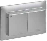 IEK SKANDY Серебряный Розетка 2-ая с/з с крышкой 16А в сборе IP44 SK-R12S SK-R26-16-44-K23-F фото
