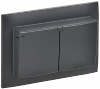 IEK SKANDY Титан Розетка 2-ая с/з с крышкой 16А в сборе IP44 SK-R12T SK-R26-16-44-K48-F фото