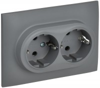 IEK SKANDY Серый Розетка 2-ая с/з с защитными шторками 16А в сборе SK-R07Gr SK-R24-16-K03-F фото