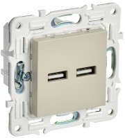 IEK SKANDY Бежевый Розетка USB A+A 3,1А SK-R15B SK-U21-D31-K10 фото
