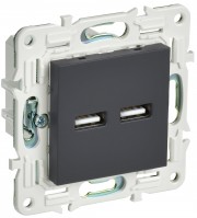 IEK SKANDY Графит Розетка USB A+A 3,1А SK-R15G SK-U21-D31-K53 фото