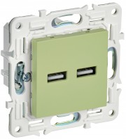 IEK SKANDY Мятный Розетка USB A+A 3,1А SK-R15G SK-U21-D31-K06 фото