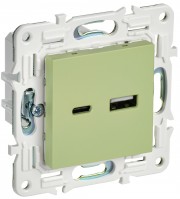 IEK SKANDY Мятный Розетка USB A+C 18Вт SK-R13G SK-U22-018-K06 фото