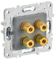IEK SKANDY Серый Аудиорозетка 4-ая SK-A01Gr SK-S40-K03 фото