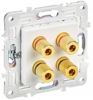 IEK SKANDY Арктический белый Аудиорозетка 4-ая SK-A01W SK-S40-K01 фото