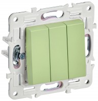 IEK SKANDY Мятный Выключатель 3-клавишный 10А SK-V11G SK-V30-0-10-K06 фото