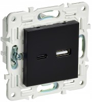 IEK SKANDY Черный Розетка USB A+C 3,1А SK-R14Bl SK-U22-D31-K02 фото