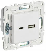 IEK SKANDY Арктический белый Розетка USB A+C 3,1А SK-R14W SK-U22-D31-K01 фото