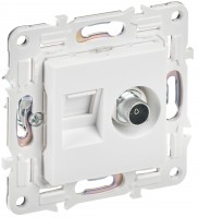 IEK SKANDY Арктический белый Розетка двойная TV+RJ45 кат.5E SK-A14W SK-AK20-1-K01 фото