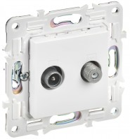 IEK SKANDY Арктический белый Розетка двойная TV+SAT SK-A13W SK-AF20-O-K01 фото