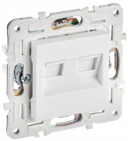 IEK SKANDY Арктический белый Розетка компьютерная двойная RJ45 кат.6 SK-K04W SK-K20-2-K01 фото