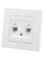 TDM Розетка компьютерная двойная RJ45 белая 