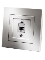 TDM Розетка компьютерная RJ45 серебр. металлик 