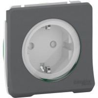 Schneider Electric Mureva Styl Антрацит Розетка с/з и шторками, IP55 MUR36134 фото