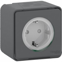 Schneider Electric Mureva Styl наруж Антрацит Розетка с/з и шторками, винт. клеммы, IP55 MUR36731 фото
