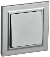 IEK Brite алюминий Выключатель 1-клавишный 10А в сборе BR-V10-0-10-K47-F фото