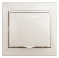 Intro 1-203-02 Розетка 2P+E Schuko с крышкой, 16А-250В, IP20, СУ, Plano, сл.кость (10/100/1500) Б0053890 фото