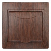 Intro 1-203-10 Розетка 2P+E Schuko с крышкой, 16А-250В, IP20, СУ, Plano, венге (10/100/1500) Б0053900 фото