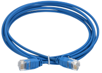 IEK GREEN ITK Коммутационный шнур кат.5E UTP LSZH 1,5м slim язычок синий PC03-C5EUL-1M5-SL-WT фото